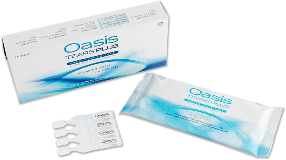 Oasis artificial tears for dry eye treatment